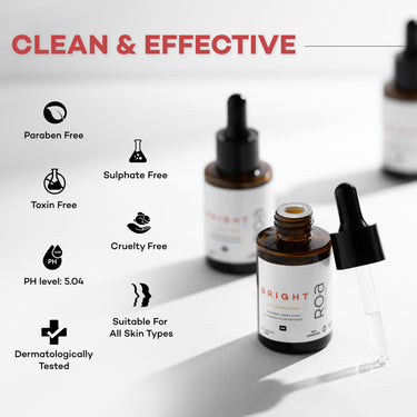 R.O.A Skincare BRIGHT 10% Vitamin C face serum for Men and women 30ml | Brightening glow Vitamin C face serum for dry sensitive or combination skin with Orange, Kakadu plum and Camu Camu extract